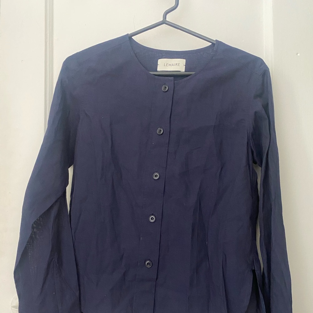 Sophisticated Lemaire No Collar Button Down